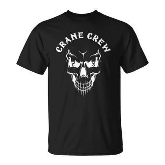 Crane Crew Skull Construction Worker Mobile Crane Operator Unisex T-Shirt | Mazezy