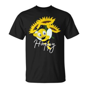 Cute Bee Happy Sunflower Novelty Ray Of Sunshine T-shirt - Thegiftio UK