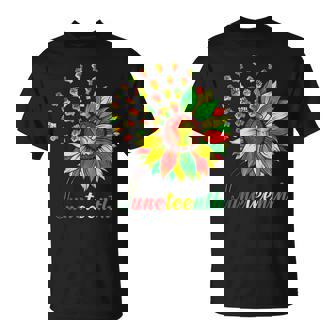 Cute Juneteenth Fist Sunflower Black African American T-shirt - Thegiftio