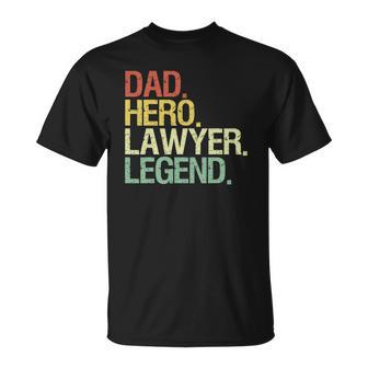Dad Hero Lawyer Legend Vintage Retro T-shirt - Thegiftio UK