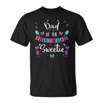 Dad Of The Birthday Sweetie Ice Cream Bday Party Father Dad Unisex T-Shirt | Mazezy
