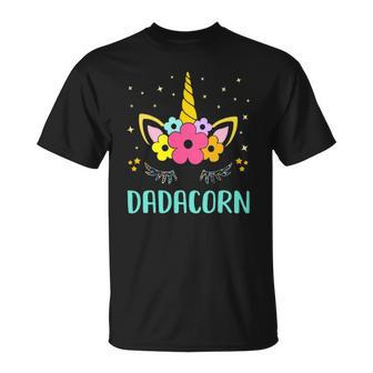 Dadacorn Dadicorn Daddycorn Unicorn Dad Kids Fathers Day Unisex T-Shirt | Mazezy