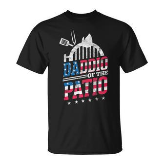 Daddio Of The Patio Usa Flag Patriotic Bbq Dad 4Th Of July Unisex T-Shirt - Seseable