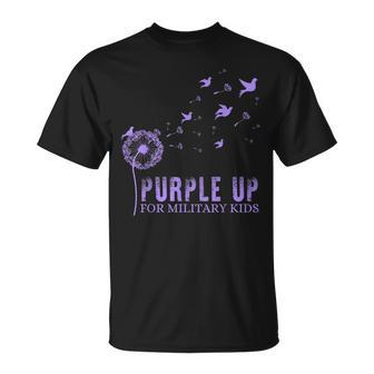 Dandelion Purple Up Day Military Kids Unisex T-Shirt - Seseable