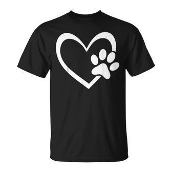 Dog Dad Mom Puppy Love Dogs Cats Paw Print Heart Fathers Day T-shirt - Thegiftio UK