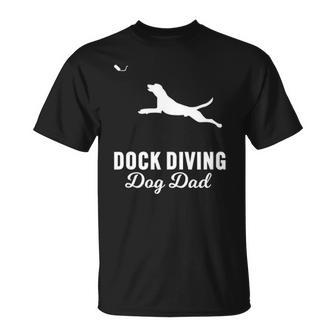 Dog Jumping Dock Diving Dog Dad Unisex T-Shirt | Mazezy