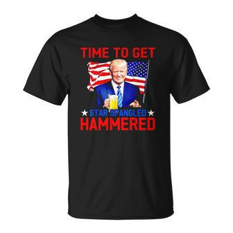 Donald Drunk Trump 4Th Of July Drinking Presidents Usa Flag Unisex T-Shirt | Mazezy AU