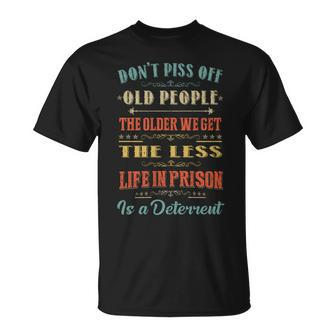 Dont Piss Off Old People Gag For Elderly People V3 T-shirt - Thegiftio UK