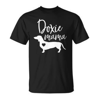 Doxie Mama Dachshund Mom Funny Wiener Dog Gift Unisex T-Shirt | Mazezy