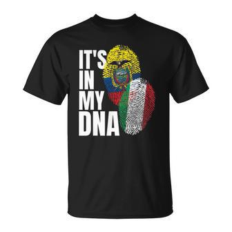 Ecuadorian And Italian Mix Dna Flag Heritage Unisex T-Shirt | Mazezy