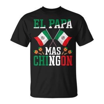 El Papa Mas Chingon Mexican Dad Husband Regalo Flag V2 T-shirt - Thegiftio UK