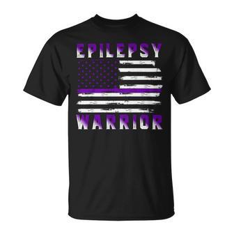 Epilepsy Warrior Usa Flag United States Flag Epilepsy Epilepsy Awareness Unisex T-Shirt | Favorety CA