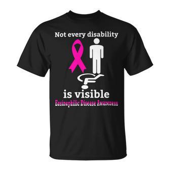 Every Disability Is Visible Eosinophilic Disease Awareness Pink Ribbon Eosinophilic Disease Eosinophilic Disease Awareness Unisex T-Shirt | Favorety DE