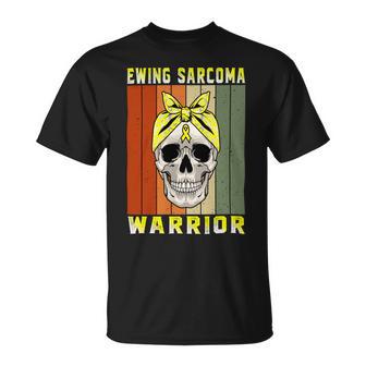 Ewings Sarcoma Warrior Skull Women Vintage Yellow Ribbon Ewings Sarcoma Ewings Sarcoma Awareness Unisex T-Shirt | Favorety CA