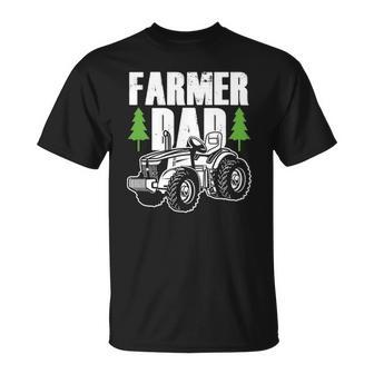 Farmer Dad Father Daddy Farm Farming Farmers Tractor Gift Unisex T-Shirt | Mazezy