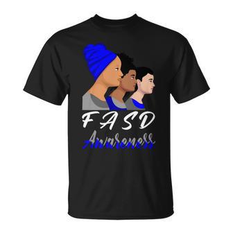 Fasd Awareness Blue And Grey Women Fetal Alcohol Spectrum Disorder Fetal Alcohol Spectrum Disorder Awareness Unisex T-Shirt | Favorety UK