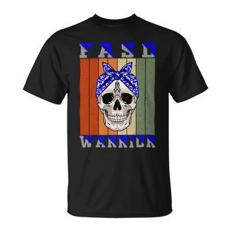 Fasd Warrior Skull Women Vintage Blue And Grey Ribbon Fetal Alcohol Spectrum Disorder Fetal Alcohol Spectrum Disorder Awareness Unisex T-Shirt | Favorety CA