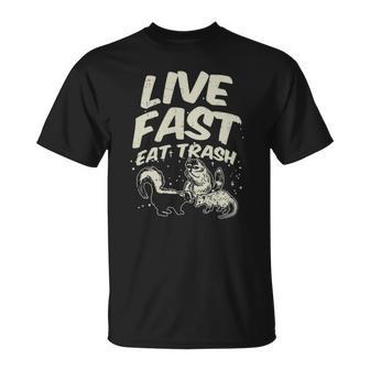Fast Live Eat Trash Skunk Raccoon Opossum Street Cats T-shirt - Thegiftio UK