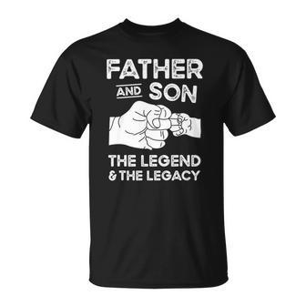 Father And Son The Legend And The Legacy Fist Bump Matching Unisex T-Shirt | Mazezy CA