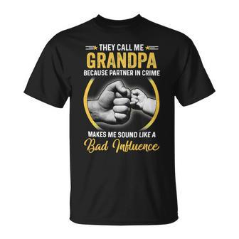 Father Grandpa For Men Funny Fathers Day They Call Me Grandpa 5 Family Dad Unisex T-Shirt - Monsterry
