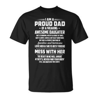 Father Grandpa I Am A Proud Dad Awesome Daughter97 Family Dad Unisex T-Shirt - Monsterry AU
