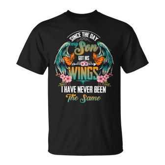Father Grandpa Since The Day My Son Got His Wings I Have Never Been The Same 56 Family Dad Unisex T-Shirt - Monsterry