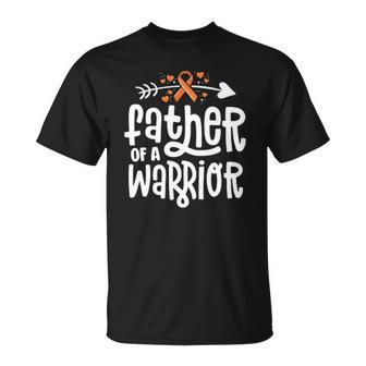 Father Of A Warrior Dad Family Leukemia Cancer Awareness Unisex T-Shirt | Mazezy