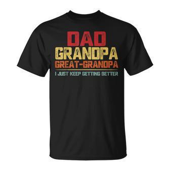 Fathers Day Gift From Grandkids Dad Grandpa Great Grandpa Unisex T-Shirt - Seseable