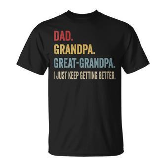 Fathers Day Gift From Grandkids Dad Grandpa Great Grandpa V3 Unisex T-Shirt - Seseable