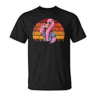 Flamingo Dad Fathers Day Retro Bird Animal Lover Zoo-Keeper T-shirt - Thegiftio UK