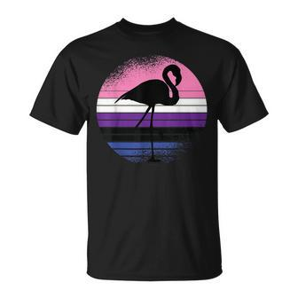 Flamingo Lgbt-Q Retro Vintage Bird Genderfluid Pride Ally T-shirt - Thegiftio UK