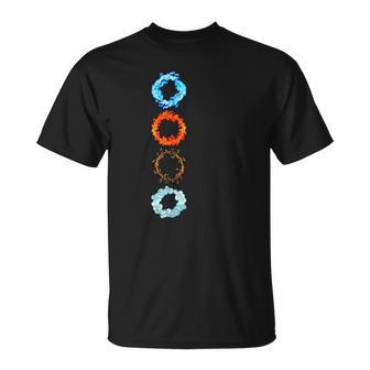 Four Elements Air Earth Fire Water Ancient Alchemy Symbols Unisex T-Shirt | Mazezy