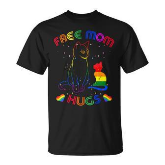 Free Mom Hugs Lgbt Cat Gay Pride Rainbow T-shirt - Thegiftio UK