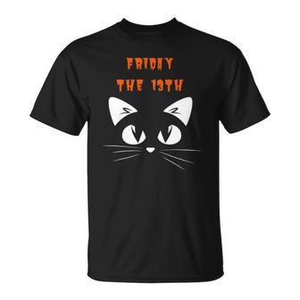 Friday The 13Th Adorable Black Cat Halloween Unisex T-Shirt | Mazezy