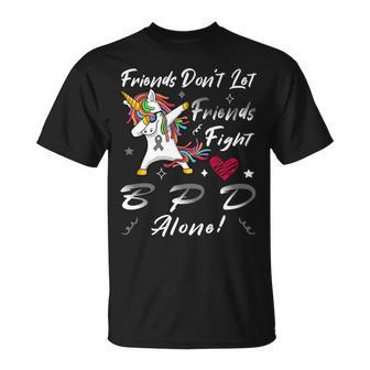 Friends Dont Let Friends Fight Borderline Personality Disorder Bpd Alone Unicorn Grey Ribbon Borderline Personality Disorder Bpd Awareness Unisex T-Shirt | Favorety AU