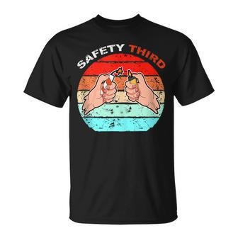 Funny 4Th Of July Patriotic Drinking Fireworks Safety Third Unisex T-Shirt - Seseable
