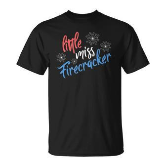 Funny 4Th Of July Usa Little Miss Firecracker Fireworks Unisex T-Shirt | Mazezy