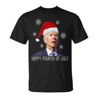 Funny Anti Joe Biden Happy 4Th Of July Merry Christmas Unisex T-Shirt | Favorety UK