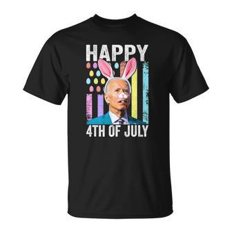 Funny Biden Happy 4Th Of July Confused Easter Biden Bunny Unisex T-Shirt | Mazezy