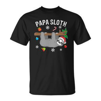 Funny Christmas Sloth Family Matching Papa Gift Unisex T-Shirt | Mazezy