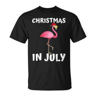 Funny Flamingo Christmas In July For Women Men Kids Unisex T-Shirt - Seseable