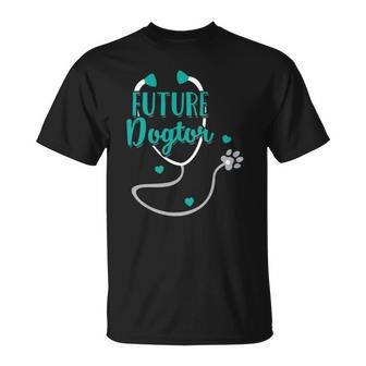 Funny Future Dogtor Cute Veterinarian In Training Vet Tech Unisex T-Shirt | Mazezy