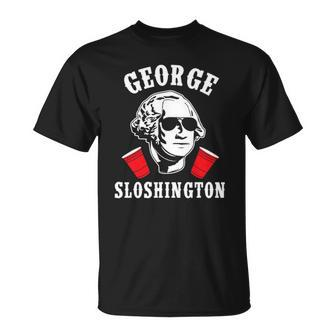 Funny George Sloshington 4Th Of July Aviator American Unisex T-Shirt | Mazezy AU