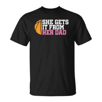 Funny Girls Womens Basketball Dad Coach Unisex T-Shirt | Mazezy AU