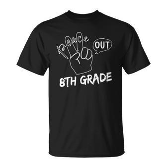 Funny Graduate Eighth Grader Student Peace Out 8Th Grade Unisex T-Shirt | Mazezy DE