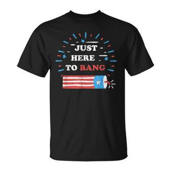 Funny Im Just Here To Bang Fourth Of July 4Th Of July Unisex T-Shirt - Seseable