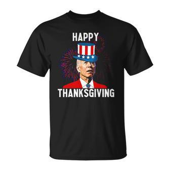 Funny Joe Biden Confused Thanksgiving For Fourth Of July Unisex T-Shirt | Mazezy