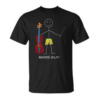 Funny Mens Double Bass Player Boy Bass Instrument Unisex T-Shirt | Mazezy