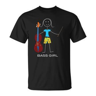 Funny Womens Double Bass Player Girl Bass Unisex T-Shirt | Mazezy