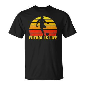 Futbol Is Life Vintage Soccer Player Sports Futbol Unisex T-Shirt | Mazezy